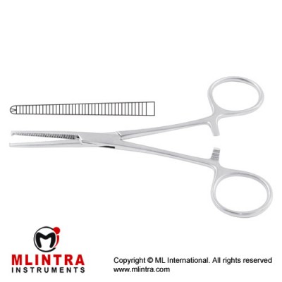 Kocher (Delicate) Haemostatic Forceps Straigaht - 1 x 2 Teeth Stainless Steel, 16 cm - 6 1/4"